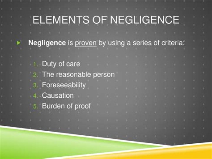 What are the 4 elements of negligence?
